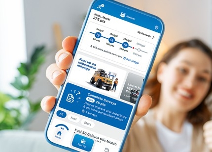 Chevron mobile app on phone
