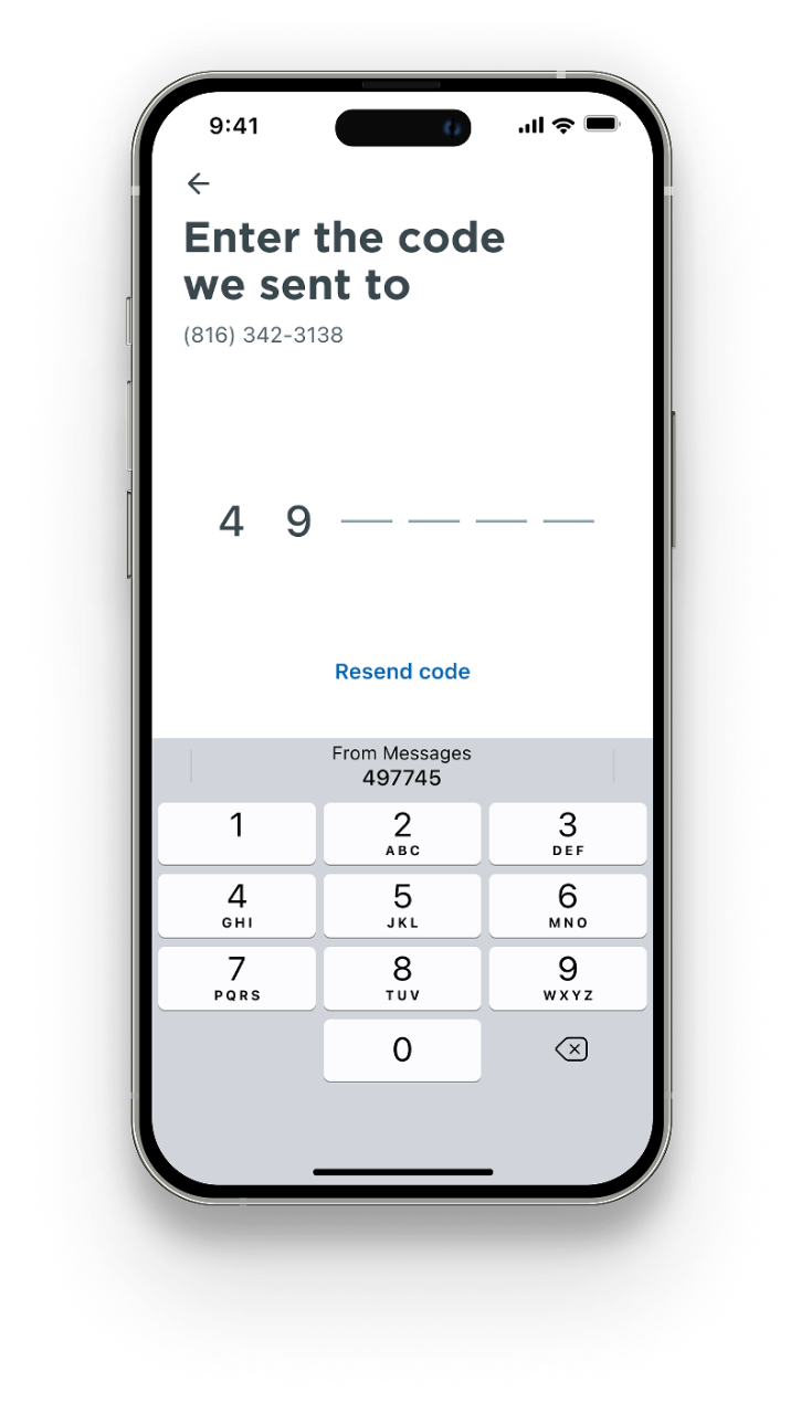 Step 3.1 Enter Sent Code