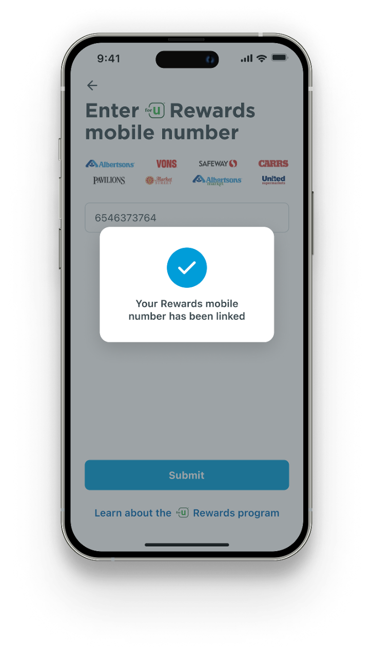 Your number has been linked screen