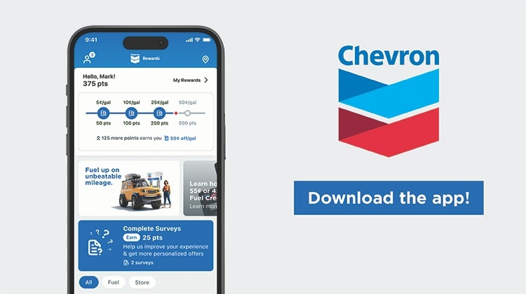 Chevron logo Download the app with phone screen