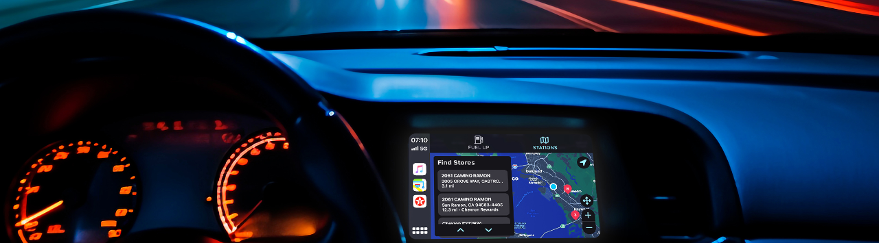 carplay console with app on screen