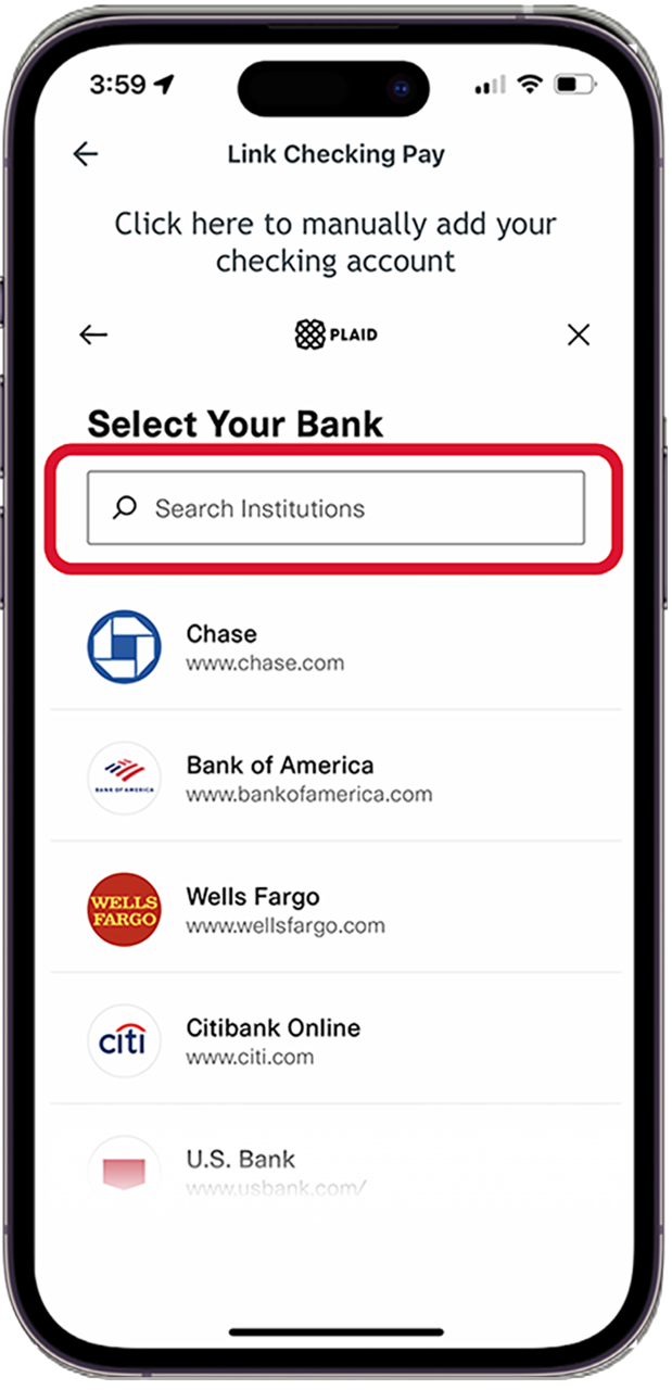 Select  your bank