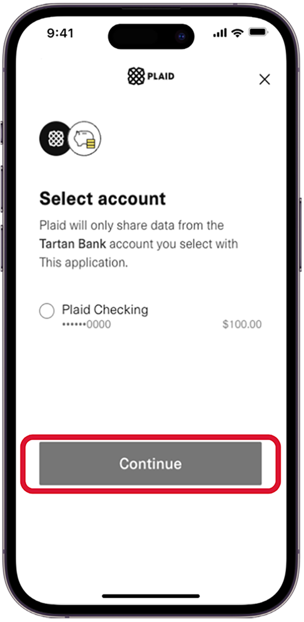 Select account