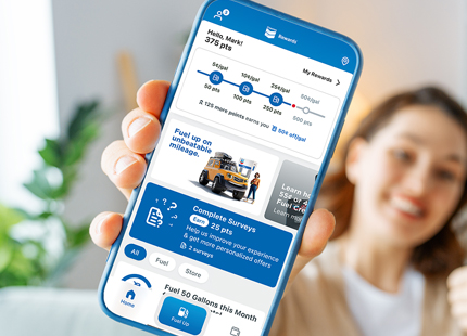 Chevron mobile app on phone