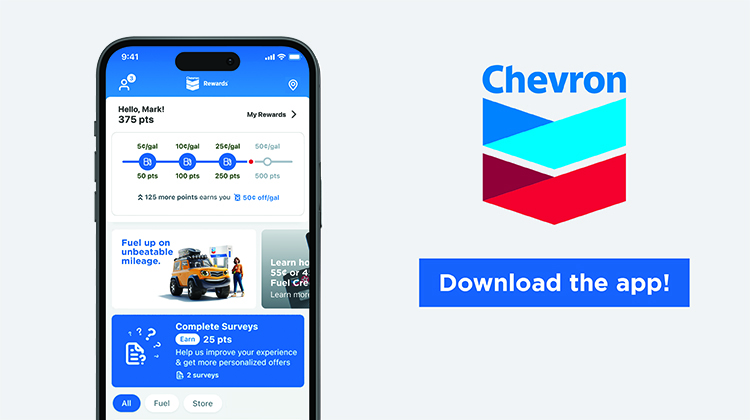 Chevron logo Download the app with phone screen
