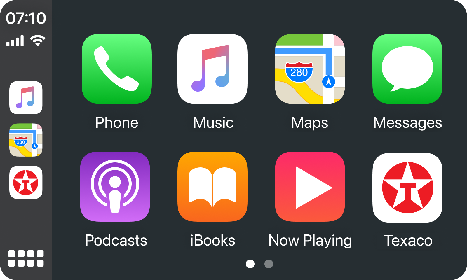Texaco App screen for Apple carplay