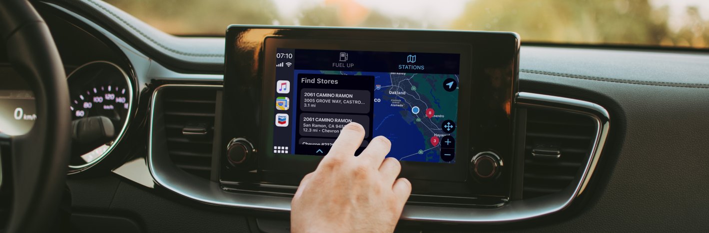 carplay console with app on screen