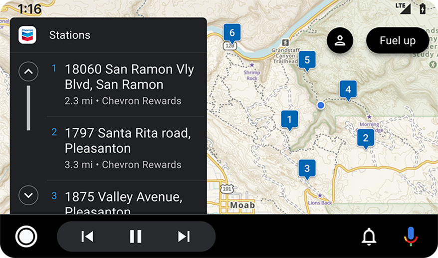 Search for station screen on app