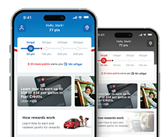 Chevron and texaco homepage screens